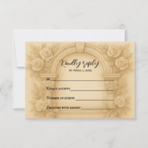 Die skulpierte Vow Wedding RSVP-Karte