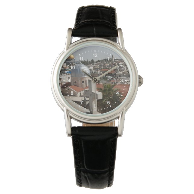 Die Skyline des alten Jerusalems Armbanduhr (Vorderseite)