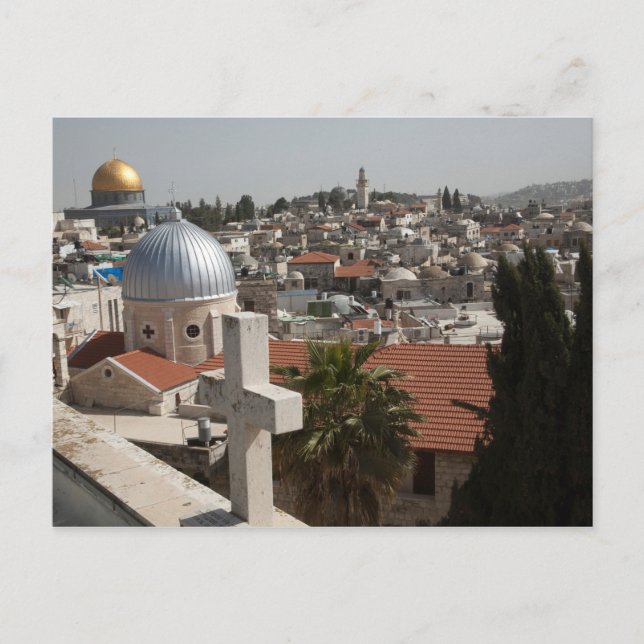Die Skyline des alten Jerusalems Postkarte (Vorderseite)