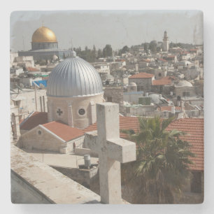 Die Skyline des alten Jerusalems Steinuntersetzer