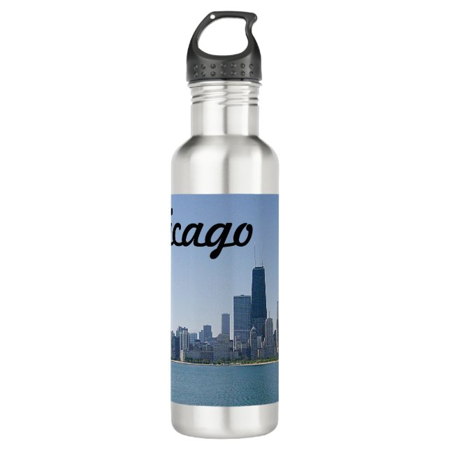 Die Skyline von Chicago Edelstahlflasche (Vorderseite)