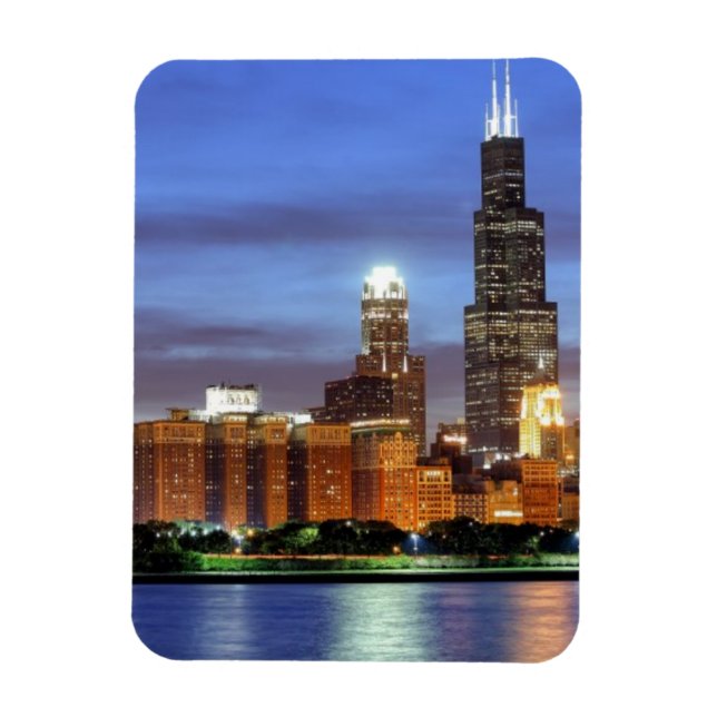 Die Skyline von Chicago vom Adler Planetarium Magnet (Vertikal)