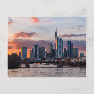 Die Skyline von Frankfurt Postkarte