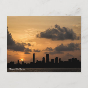 Die Skyline von Mumbai bei Sonnenuntergang Postkarte