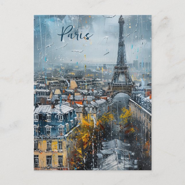 die Skyline von Paris Postkarte (Vorderseite)