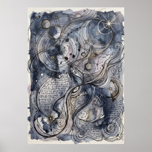 Die Slate River of Hidden Faces Wandkunst Poster