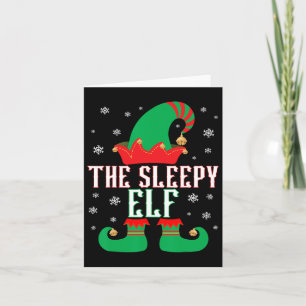 Die Sleepy Elf Matching Family Group Weihnachten P Karte