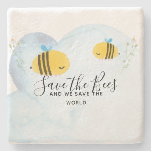 Die Slogans der Personalisierten Bienen-Quotes-Red Steinuntersetzer