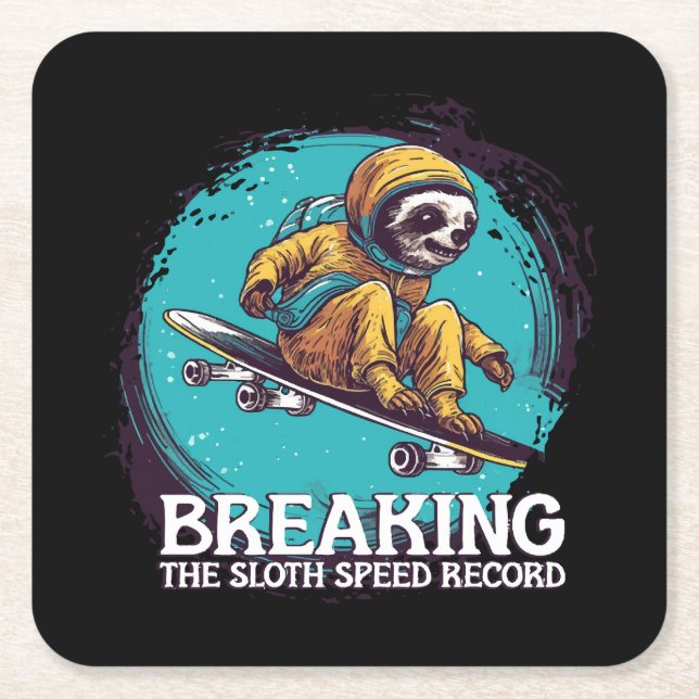 Die Sloth Speed Record brechen Rechteckiger Pappuntersetzer (Vorderseite)