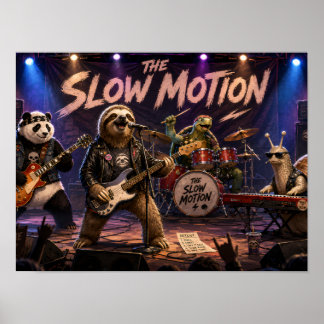 Die Slow Motion Lustige Tier Rockband Poster