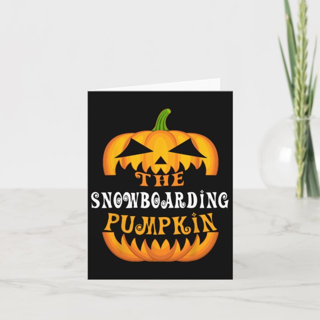 Die Snowboarding Pumpkin Matching Family Group Hal Karte (Vorderseite)