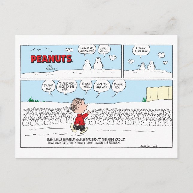 Die Snowmen Willkommen Linus Postkarte (Vorderseite)