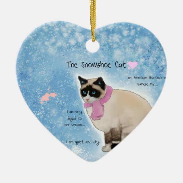 Die snowshoe-Katzen-Verzierung Keramikornament (Vorne)