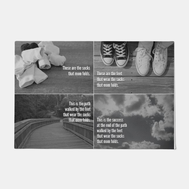 Die Socken, die Mama faltet - Wäscherei-Raum-Matte Fußmatte (Vorderseite)