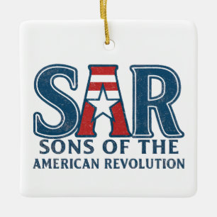 Die Söhne der Amerikanischen Revolution SAR Star U Keramikornament