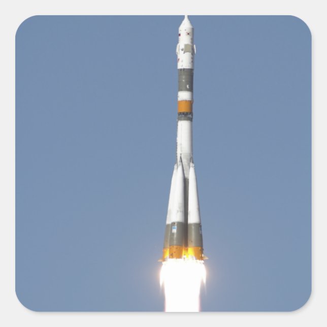 Die Sojus TMA-12-Raumsonde Quadratischer Aufkleber (Vorderseite)