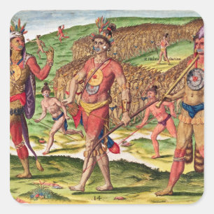 Die Soldaten von Outina marschierend zum Schnitt Quadratischer Aufkleber