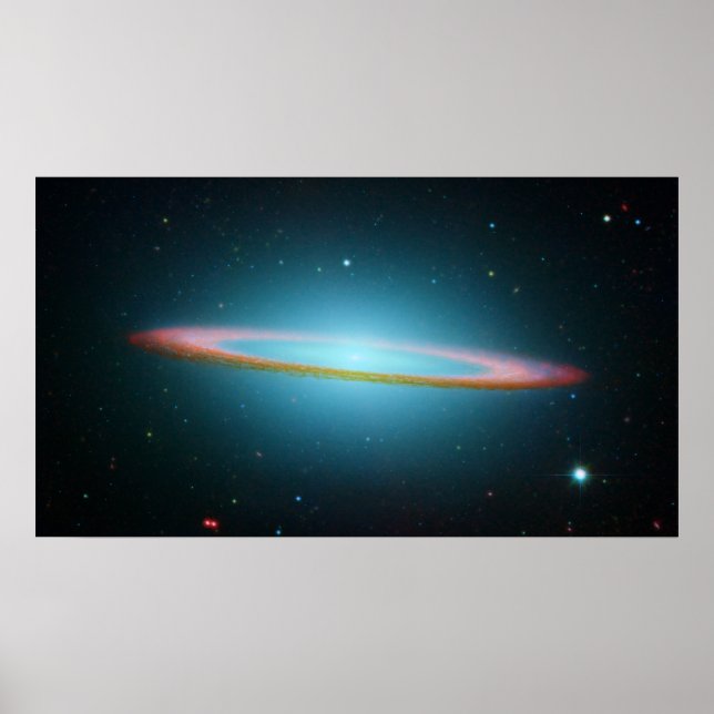 Die Sombrero-Galaxie im Infrarotlicht Poster (Vorne)