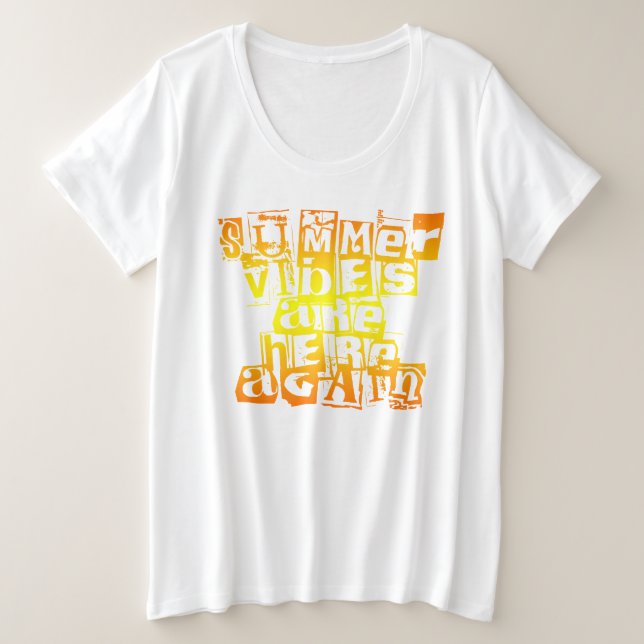 Die Sommerbewohner sind hier wieder orangefarbener Große Größe T-Shirt (Design vorne)