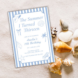 Die Sommerparty zum 13. Geburtstag am Strand Einladung