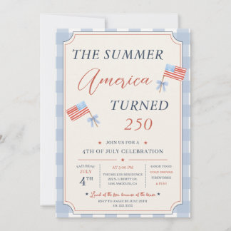 Die Sommerparty zum 250. Geburtstag Amerikas am 4. Einladung