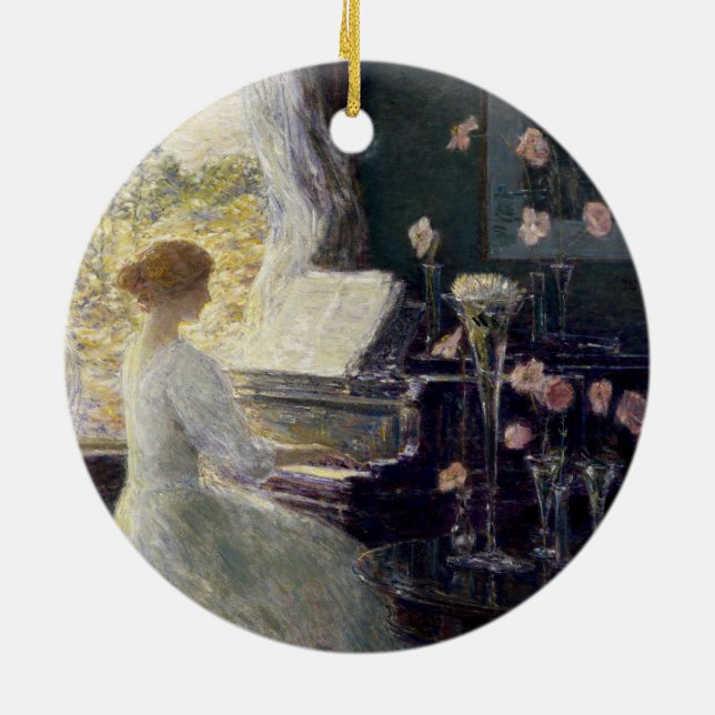 Die Sonata von Frederick Childe Hassam Keramik Ornament (Hinten)