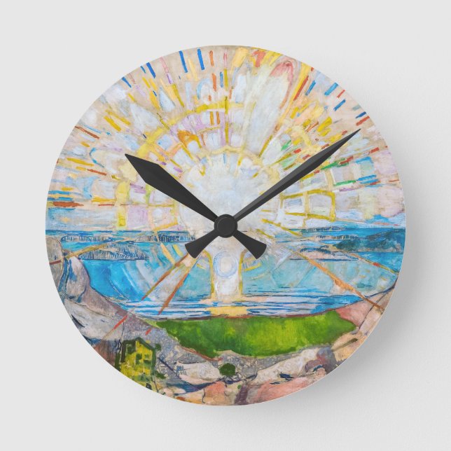 Die Sonne 1909 | Edvard Munch | Runde Wanduhr (Vorderseite)