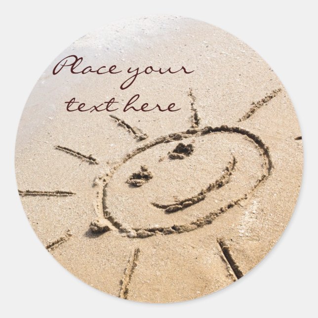 Die Sonne am Strand Runder Aufkleber (Vorderseite)