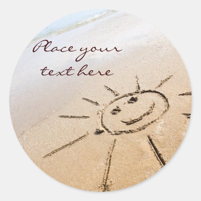 Die Sonne am Strand Runder Aufkleber (Vorderseite)