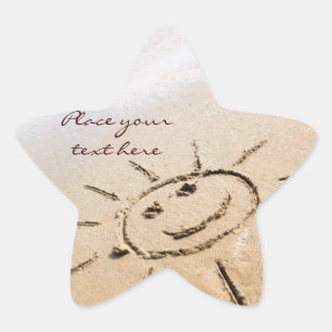 Die Sonne am Strand Stern-Aufkleber