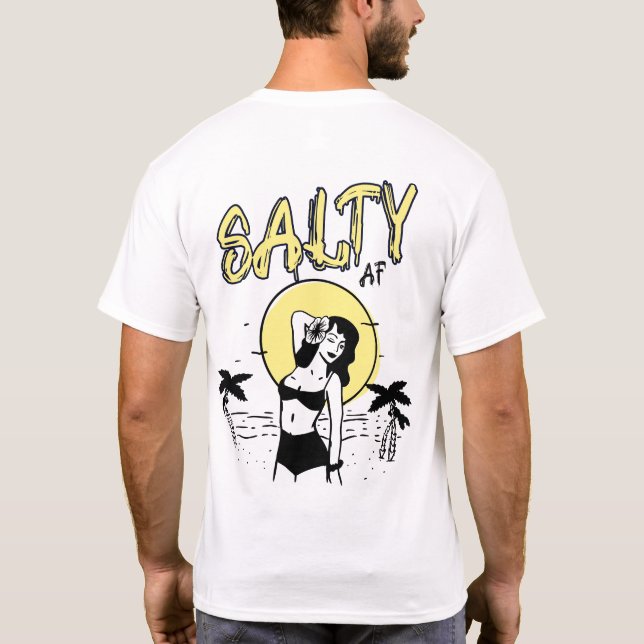 Die Sonne am Strand von Salty AF T-Shirt (Rückseite)