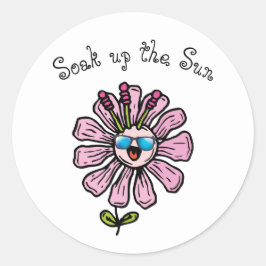 Die Sonne aufsaugen Runder Aufkleber