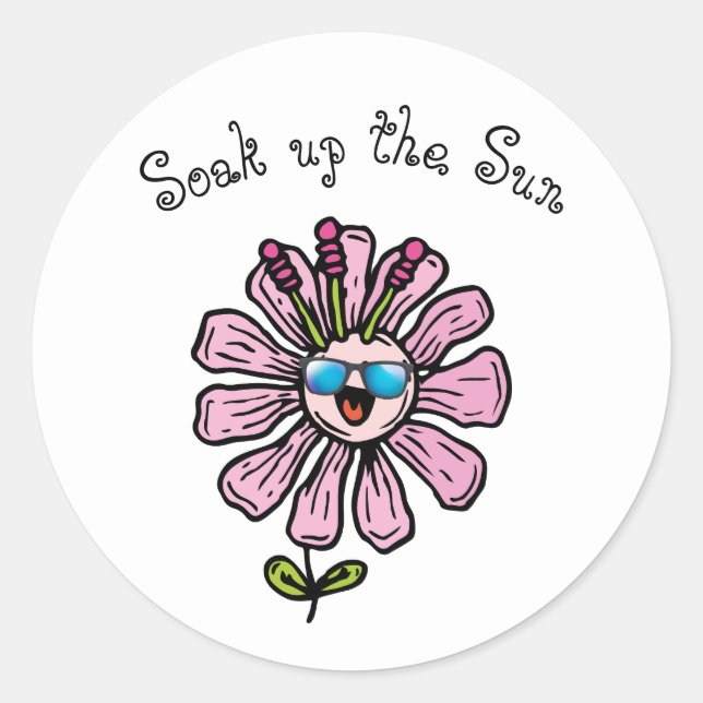 Die Sonne aufsaugen Runder Aufkleber (Vorderseite)