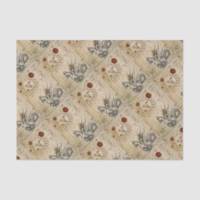 DIE SONNE , DER MOND UND DER BASILISK ALTER PARKPL SEIDENPAPIER (Vorderseite)