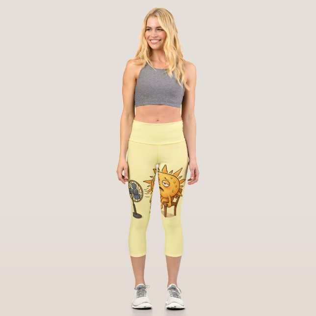 Die Sonne in einer heißen Pause Capri Leggings (Vorderseite)