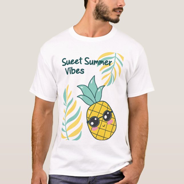Die Sonne ist draußen, brennt aus, Ananas rauf! T-Shirt (Vorderseite)