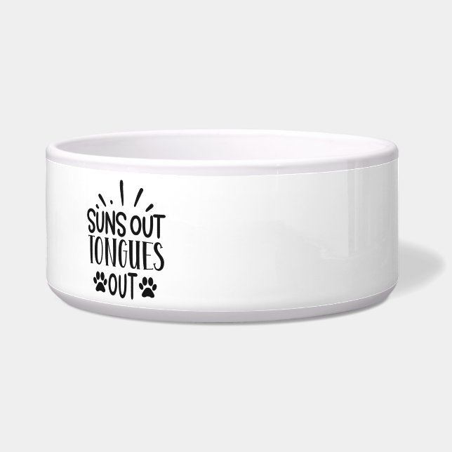 Die Sonne ist draußen, Tongues aus! Keramik Dog Bo Napf (Links)