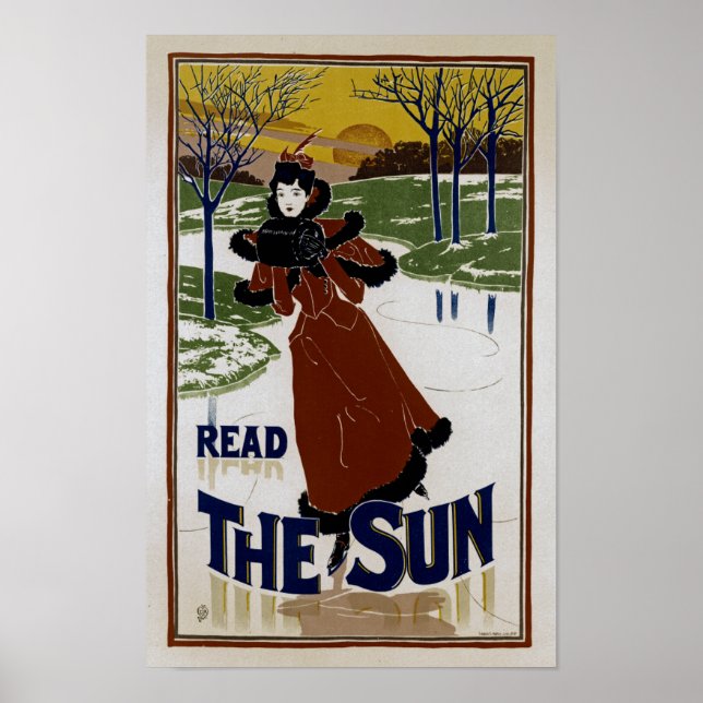 Die Sonne lesen Poster (Vorne)