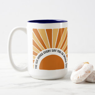 Die Sonne leuchtet jeden Tag und so sollte man 11/ Zweifarbige Tasse