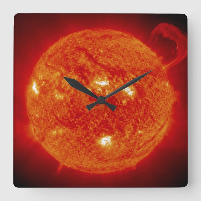 Die Sonne Quadratische Wanduhr (Vorderseite)