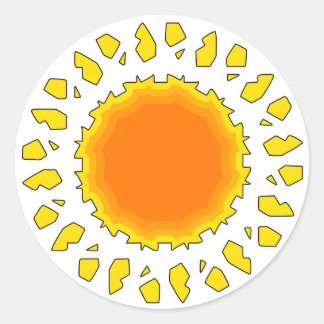 Die Sonne Runder Aufkleber