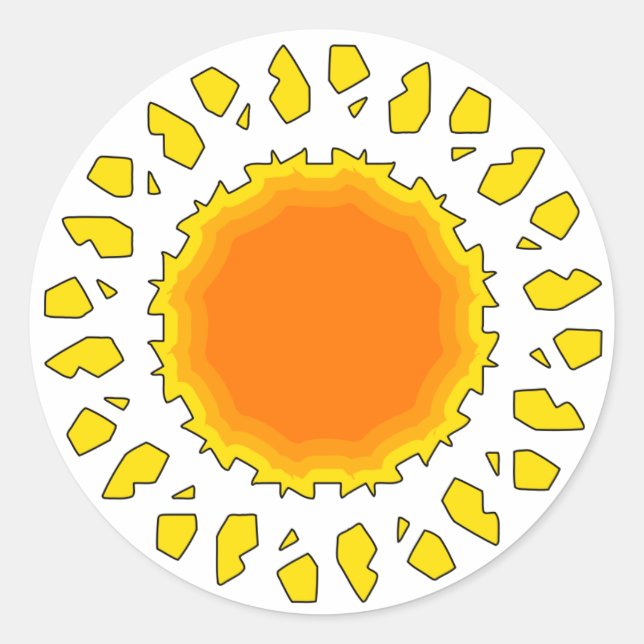 Die Sonne Runder Aufkleber (Vorderseite)