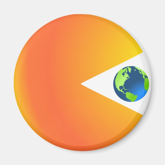 Die Sonne schluckt die Erde Magnet (Vorne)