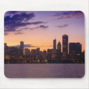 Die Sonne-Sets über dem Chicagoskyline Mousepad