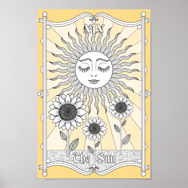 Die Sonne Tarot XIX Poster (Vorne)