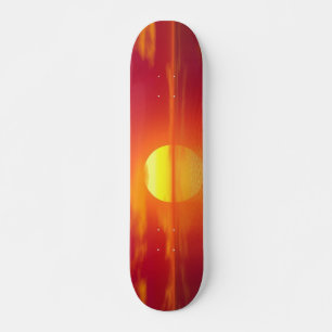 Die Sonne über dem Orange Sea Calm Ocean Skateboard
