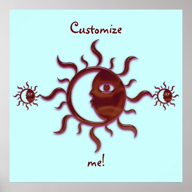 Die Sonne und der Mond sind individuell einstellba Poster (Vorne)