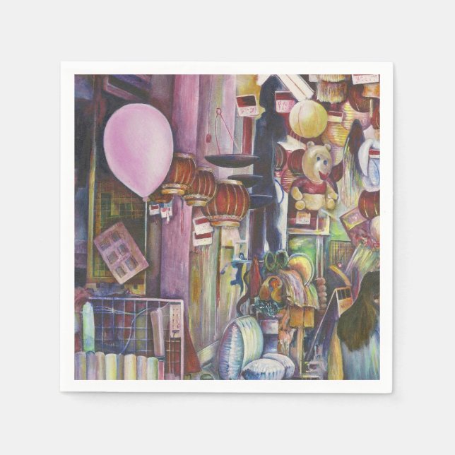 Die Sonne und der Moon Pink Ballon, Singapur Serviette (Vorderseite)