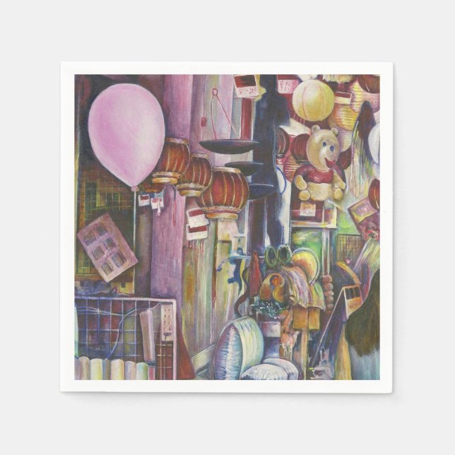 Die Sonne und der Moon Pink Ballon, Singapur Serviette (Vorderseite)