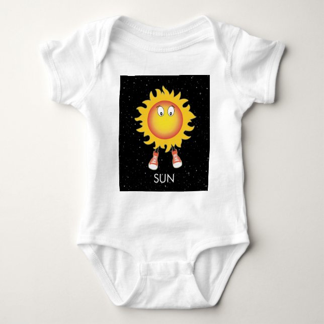 Die Sonne und die Sterne im Weltraum Baby Strampler (Vorderseite)
